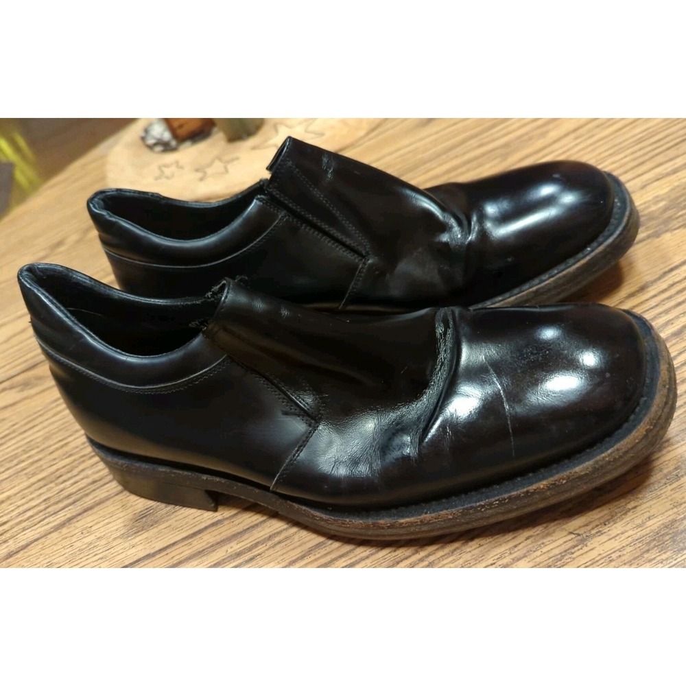 Roberto Botticelli Mens Casual Dress Shoes Size 9.5‎ Black Leather Made in Italy